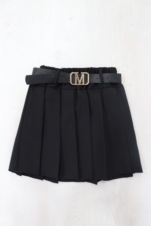 Falda mini  plisada cinturón