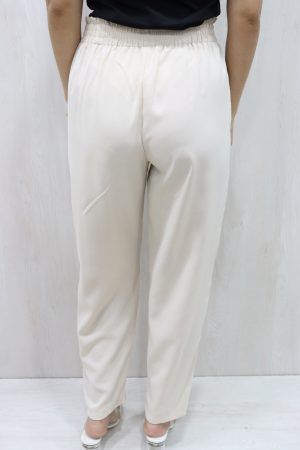 Pantalon fluido dos bolsillos cintura lazo