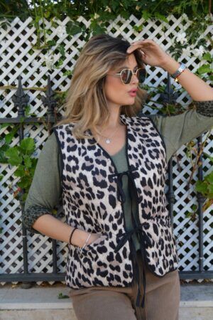 Chaleco acolchado animal print