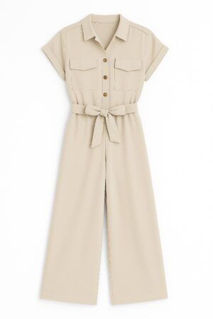 Mono largo manga corta botones solapas