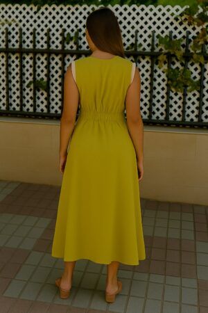 Vestido sin manga ribetes