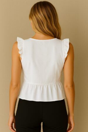Blusa sin manga volantes