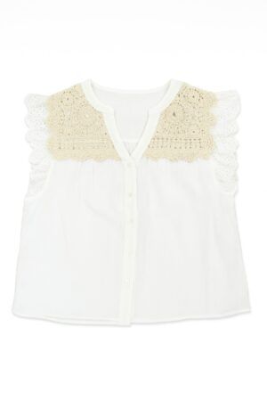 Camisa sin manga detalles crochet