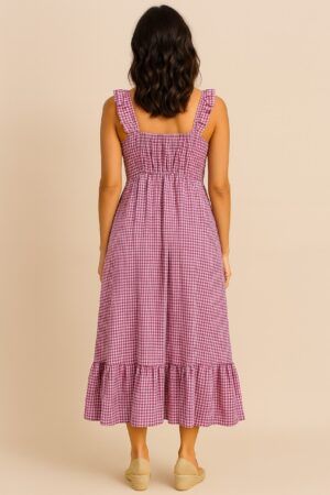 Vestido sin manga cuadro vichy