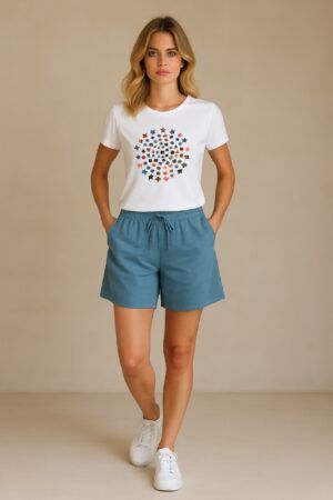 Pantalon corto tela bolsillos y cinturilla elastica