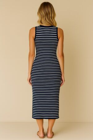 Vestido sin manga canale rayas