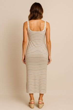 Vestido sin manga canale rayas