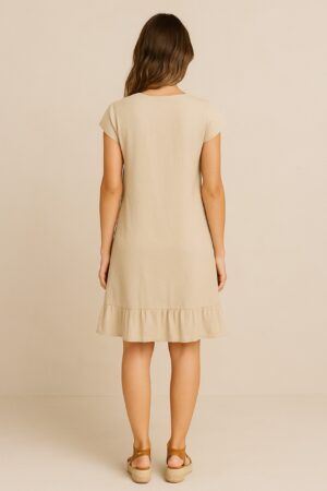 Vestido manga corta collar