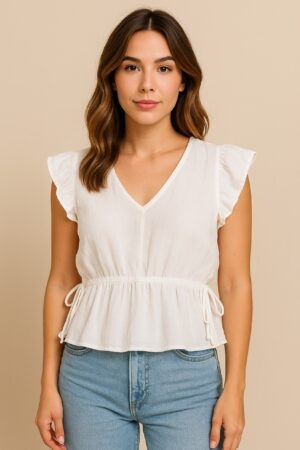 Blusa sin manga lazos laterales