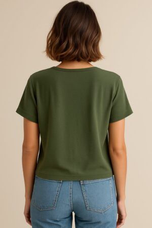 Blusa manga corta botones nudo