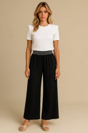 Pantalon tela  elastico fruncido