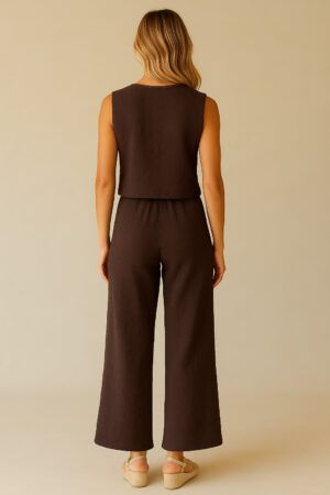 Conjunto chaleco y pantalon textura