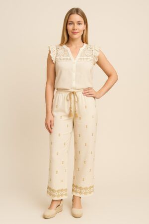 Pantalon tela  lino