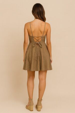 Vestido tiranta corto textura