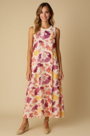 Vestido sin manga estampado