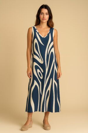 Vestido sin manga estampado