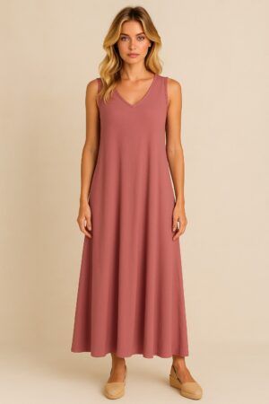 Vestido sin manga bolsillos