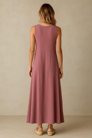 Vestido sin manga bolsillos