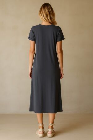 Vestido manga corta desgastado dibujo