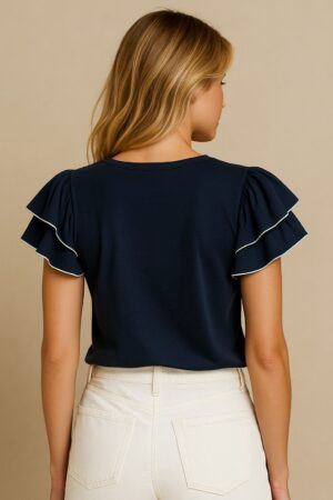 Camiseta volantes ribete