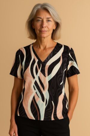 Blusa larga manga corta