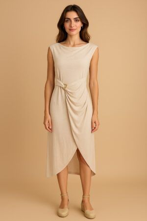 Vestido sin manga aplique