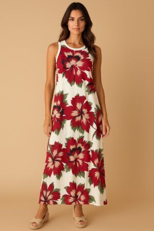 Vestido sin manga estampado