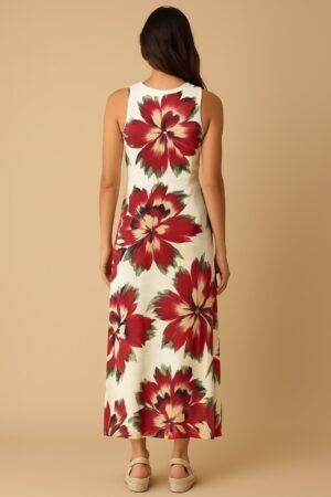 Vestido sin manga estampado
