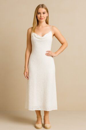 Vestido tiranta encaje