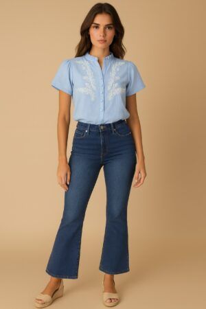 Pantalon vaquero campana