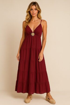 Vestido tiranta aplique