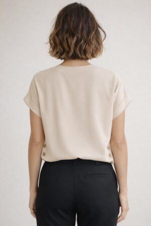 Blusa manga corta botones